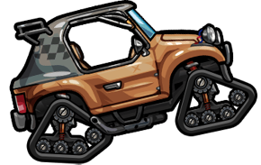 voiture tout-terrain avec des chenilles et une cage de sécurité: Tout-terrain